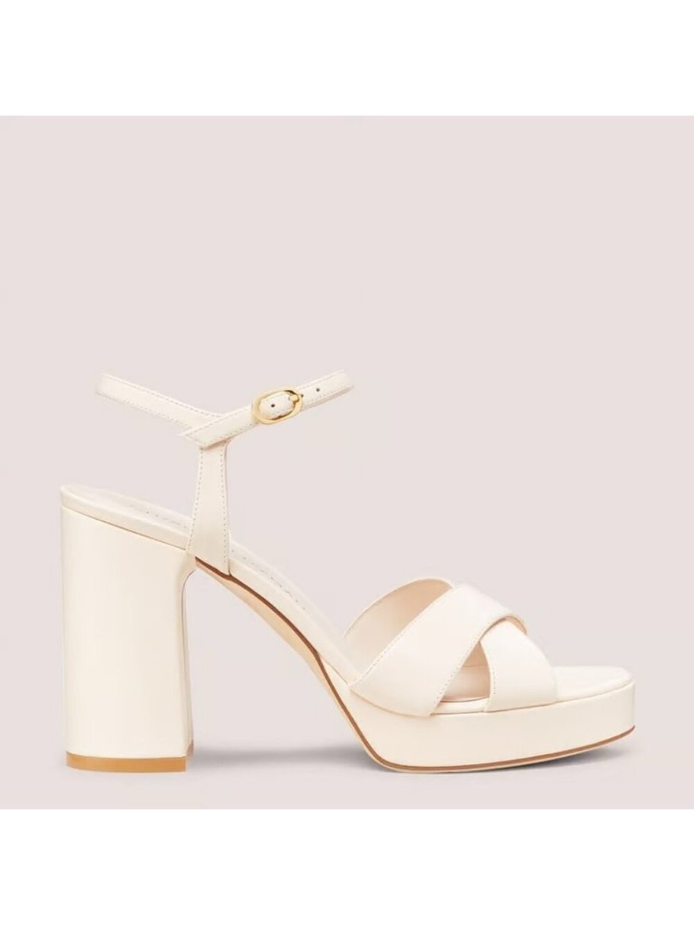 New Stuart Weitzman Dayna Platform Sandal White Leather Sz 9